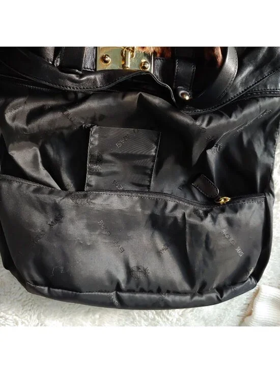 Paolo Masi Italian Leather Calf Hair Animal Print Handbag Mob Wife Loud Luxury - Picture 15 of 16